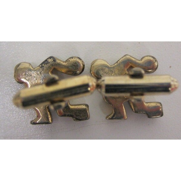 Vintage MOD 1960s Bowling Bowler Men's Cuff Links & Tie Clasp Clip Set Rare - Picture 6 of 7